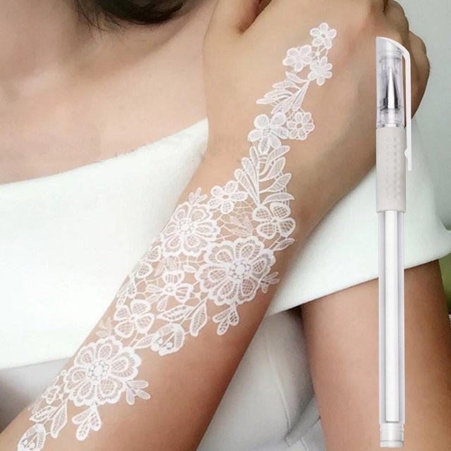 Skin Scribe Pen Arm Markierungsstift in Weiß für Body Art und Position Mapping zum Zeichnen auf der Haut - Bild 1