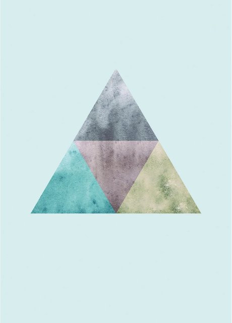 Komar Wandbild Triangles Top Blue, Breite: 50 cm, Höhe: 70 cm - Bild 1