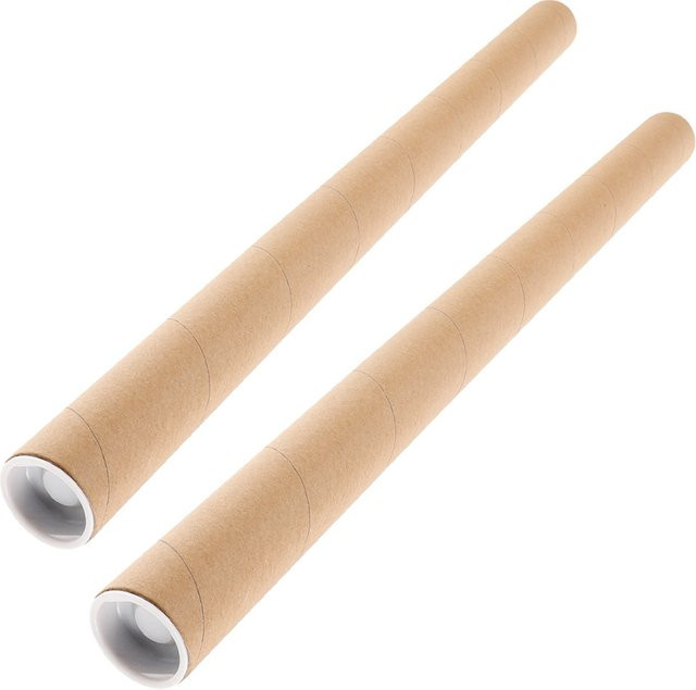 2er Set Kraftpapier-Versandröhrchen in Braun zur Aufbewahrung von Postern, Zeichnungen und Dokumenten - Bild 1