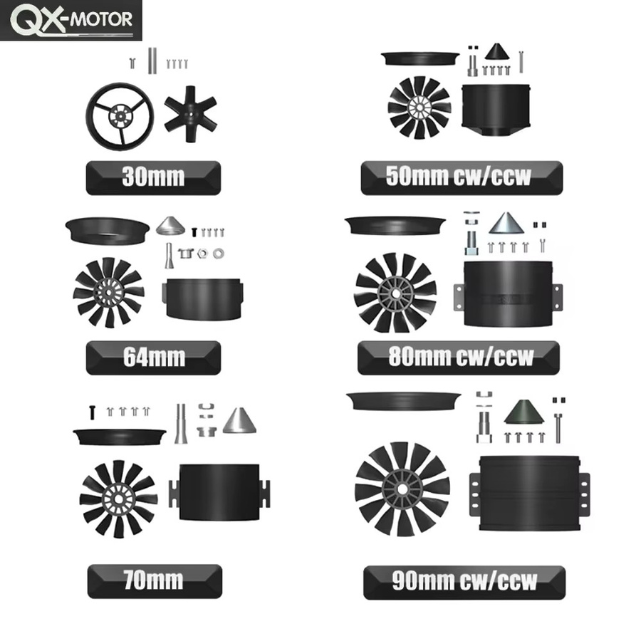 QX-MOTOR EDF Impeller, 12-Blatt, Kunststoff, Schwarz - Bild 2