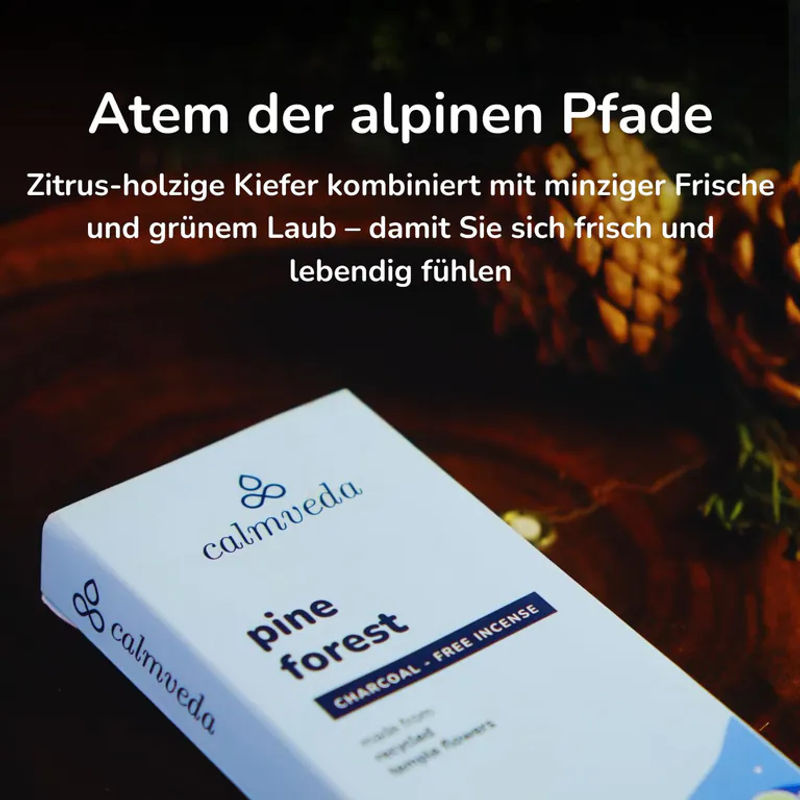 CALMVEDA Pinienkiefern Räucherstäbchen mit holzigem Duft, 80 Stück - Bild 3
