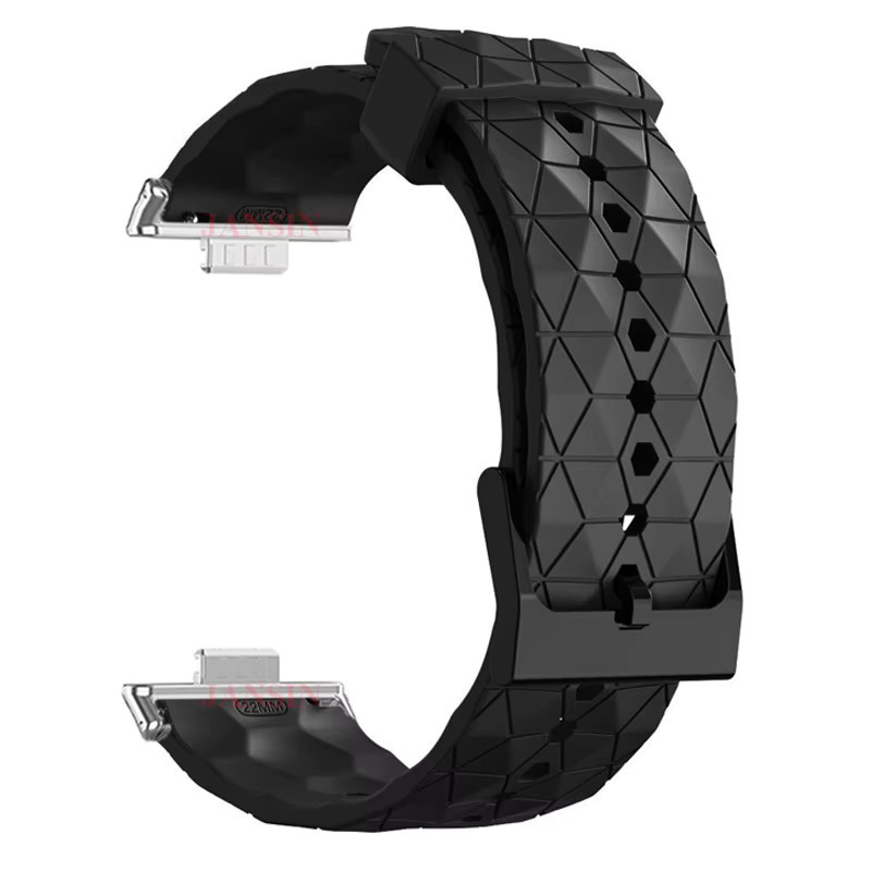 Jansin Uhrenarmband Silikon, Fußballmuster, Schwarz, für Huawei Watch Fit 5 4 3 - Bild 3