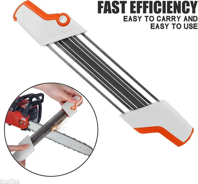 RveTee 2-in-1 Kettensägenfeile und Schleifstein Set 4,8 mm in Weiß für Stihl - Bild 1