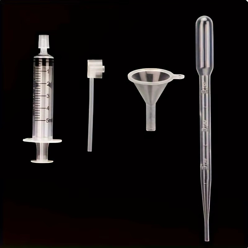 MUB Parfüm-Nachfüllset, 20/40-teilig, mit Kunststofftrichter, Pipette, Tropfer und Spritze - Bild 2