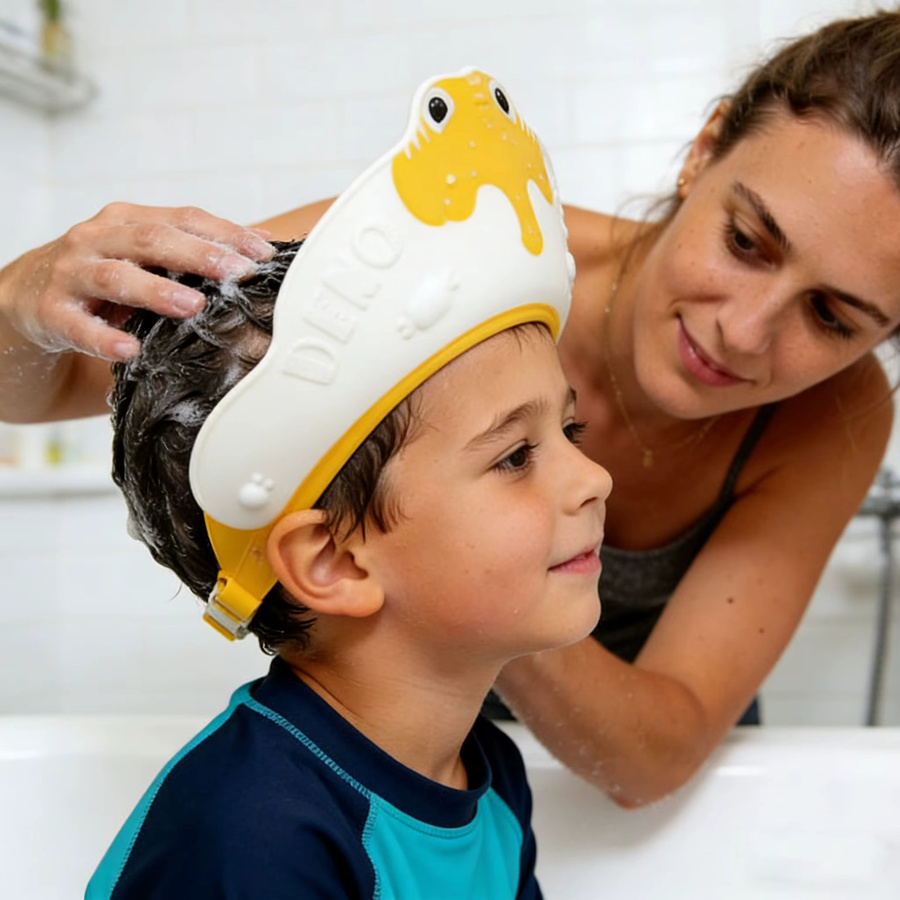 Schutzhaube für Babys beim Baden und Duschen zur Vermeidung von Seifenwasser in den Augen - Bild 2
