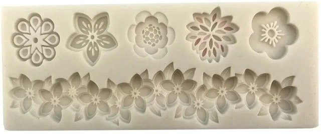 Love Home Garden Silikonform für Fondant und Süßigkeiten in Blumenform, Beige - Bild 1