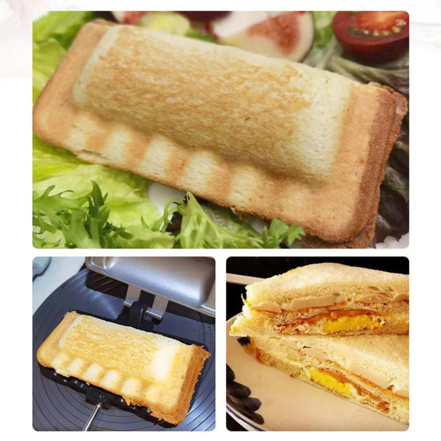 Doppelseitige Sandwich-Form für Outdoor und Gas, Antihaftbeschichtete Toast-Backklemme im japanischen Stil aus Aluminiumlegierung und Edelstahl - Bild 2