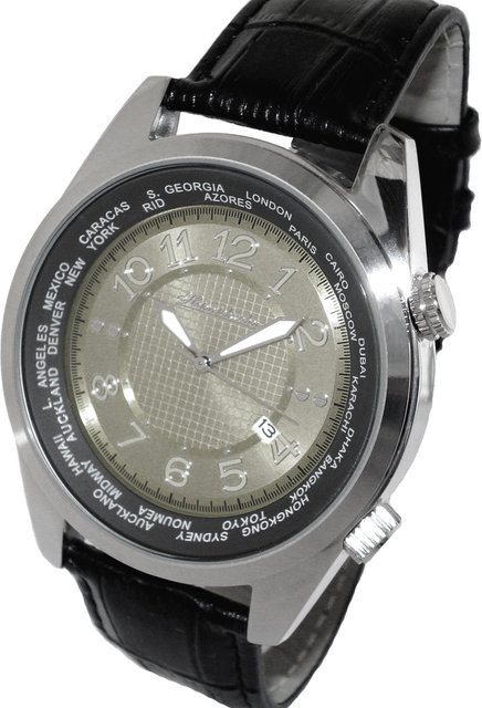 HEINRICHSSOHN Herrenuhr, Quarz, Edelstahl, Silber, 50 mm, Leder, 5 ATM - Bild 1