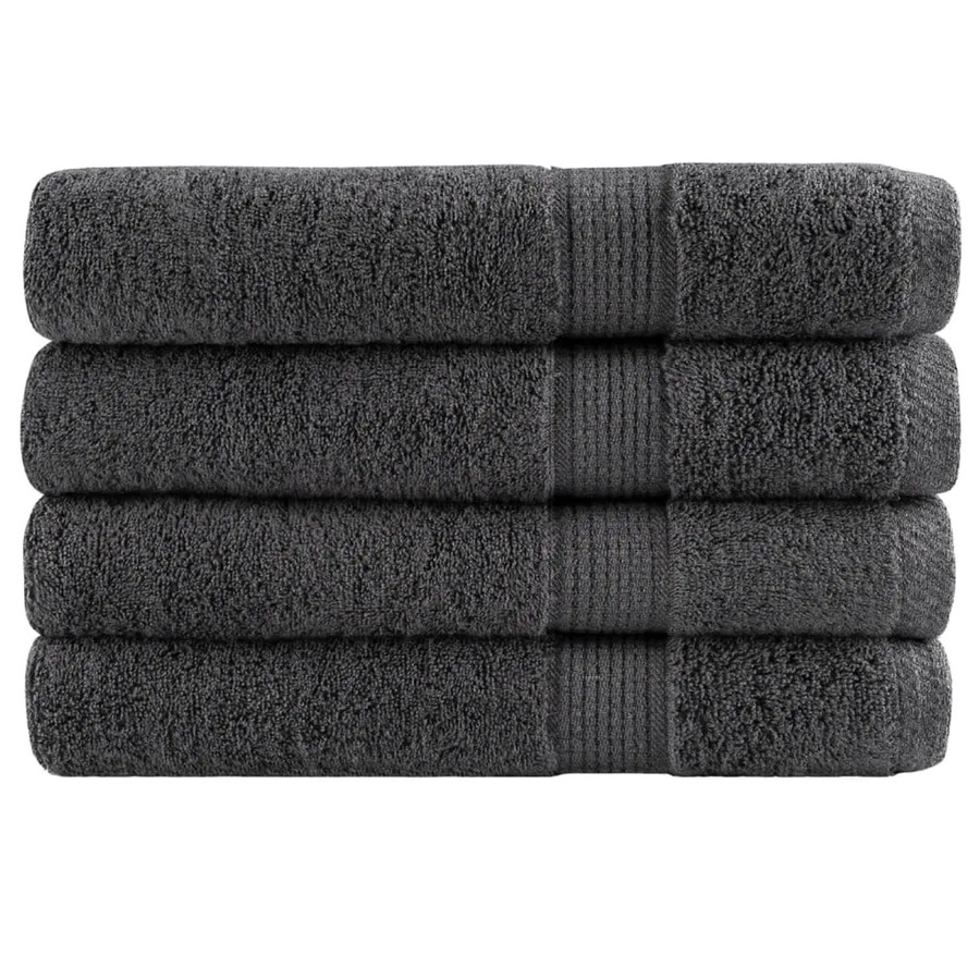 vidaXL Premium-Saunatücher 4er-Set aus Baumwolle in Anthrazit, B/H: 80 x 200 cm, 600 g/m2 - Bild 2