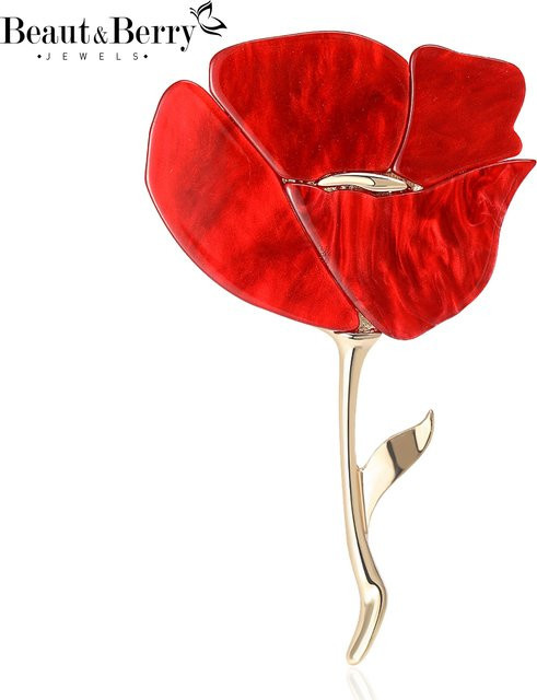Beaut&Berry Brosche, Acryl-Rosen, Gold, Unisex - Bild 1