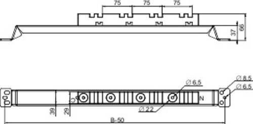 Schneider Electric NSYBVS600 SF-Führung vertikaler Sammelschienenhalter aus Stahl und Kunststoff für 3200A - Bild 1