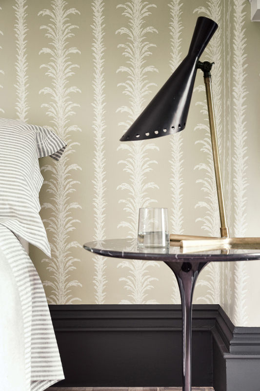 Little Greene Tapete Lauderdale Stone in Grün und Beige mit botanischem Abstract-Muster aus Vlies - Bild 2