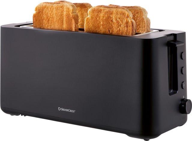 SILVERCREST® Doppellangschlitz-Toaster in Schwarz mit Auto-Shutoff und Edelstahl-Design - Bild 1