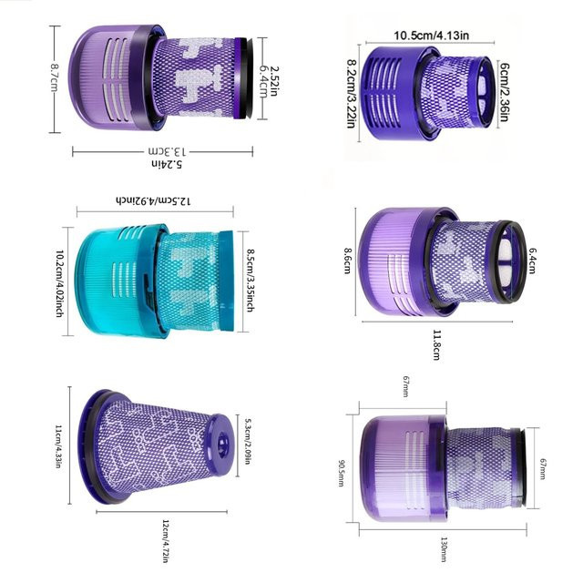 Dyson HEPA-Filter Ersatzset in Purple für V10, V11, V12, V15, Gen5 und CY-Modelle aus Kunststoff - Bild 1