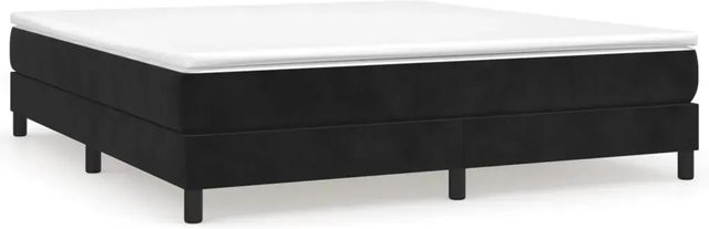 vidaXL Boxspringbett mit Matratze in Schwarz aus Samt, Hybridbett mit Taschenfederkern, B/T/H: 180 x 200 x 250 cm - Bild 1