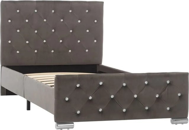 vidaXL Bettgestell aus Samt in Grau, B/T/H: 90 x 200 cm - Bild 1