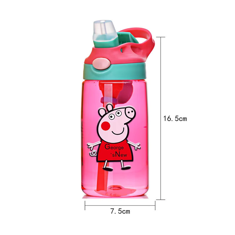 Hasbro Peppa Pig Wasserbecher mit Strohhalmen, Trinkflasche, 480ml - Bild 2