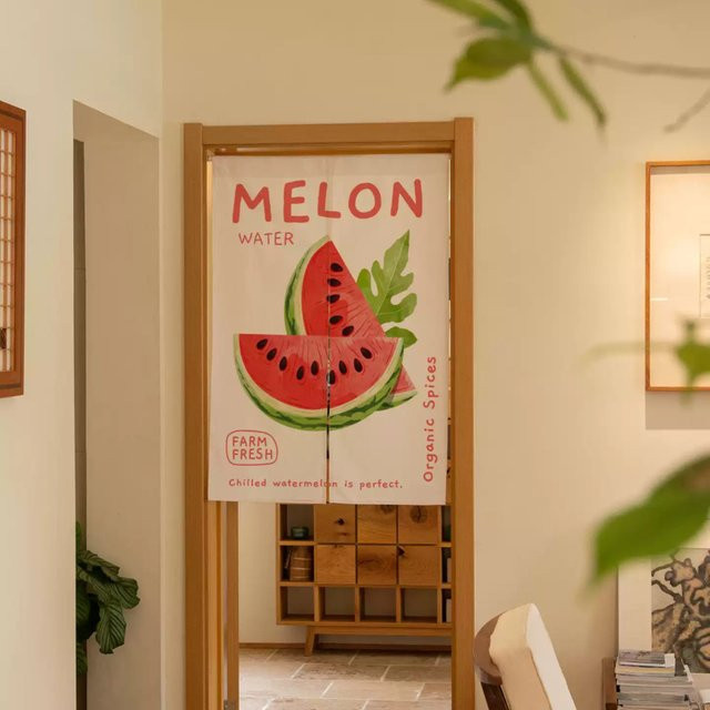 VIKAMA Sommer-Wassermelonen-Türvorhang, blickdicht, Mehrfarbig - Bild 1