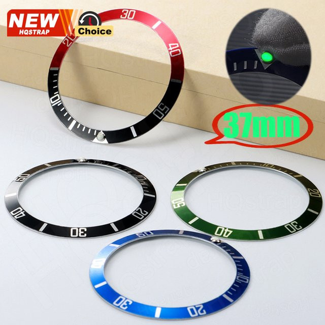 HQSTRAP Uhrenlünette, Keramiklegierung, 37 mm, Schwarz, Unisex - Bild 1