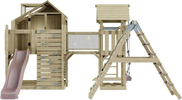 OutdoorToys Spielturm Bo mit Kinderschaukel in Altrosa - Bild 1