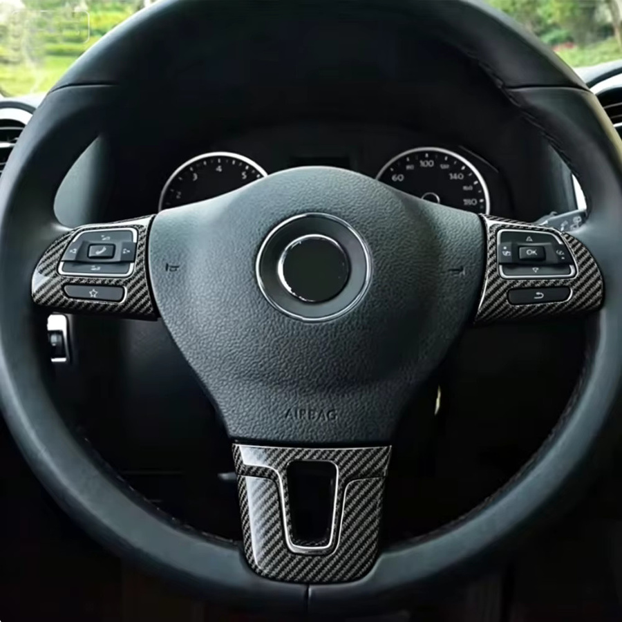 Lenkradabdeckung Zierleiste für VW Golf Mk6 Passat B7 CC EOS Tiguan Jetta Touran Sharan Caddy in Schwarz von A Little Change - Bild 4