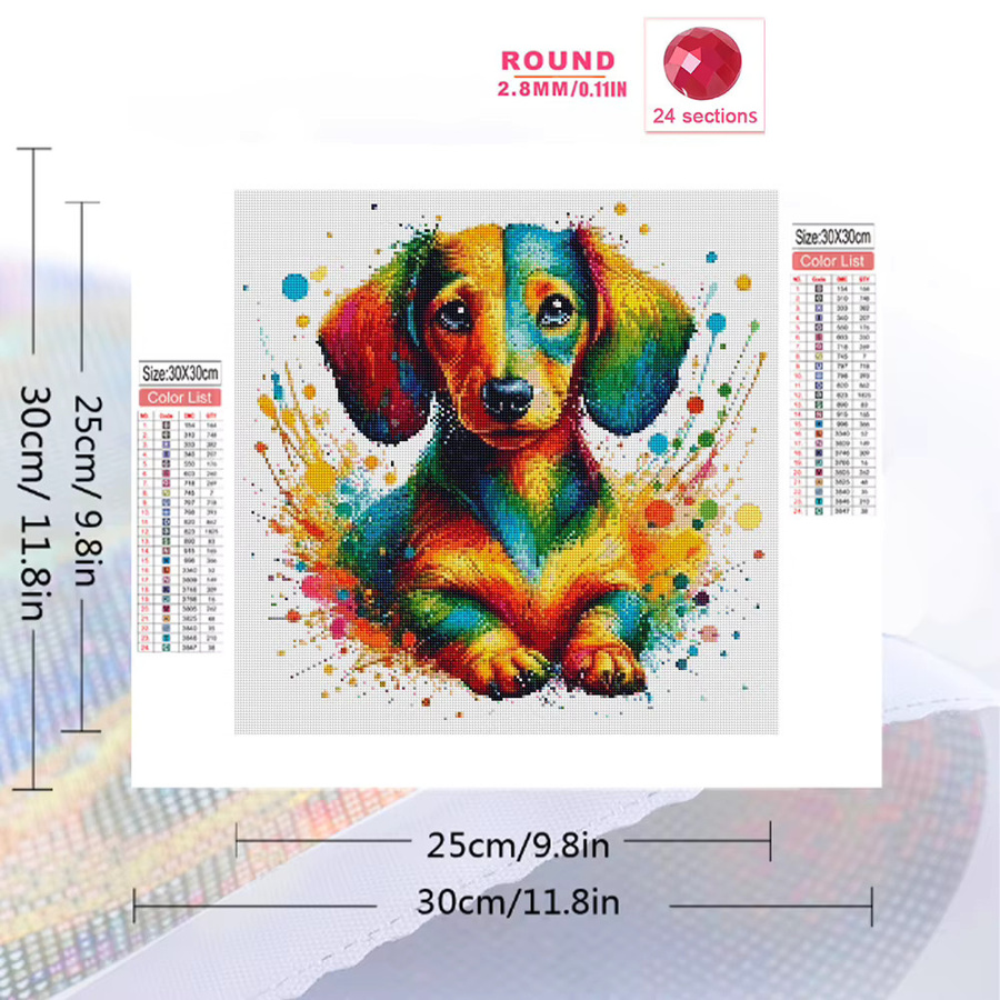 Momoart Diamant-Stickerei, Hund, Tier, Diamant-Mosaik, Bunt - Bild 2