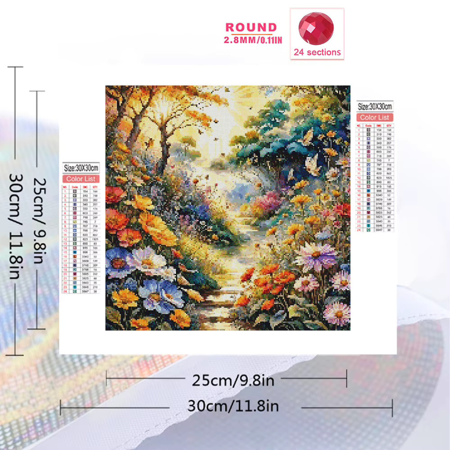 Momoart DIY Diamant-Malerei mit floralem Motiv in Multicolour, Acryl-Bastelset für Anfänger, B/B/B: 20 x 20 x 20 cm - Bild 2