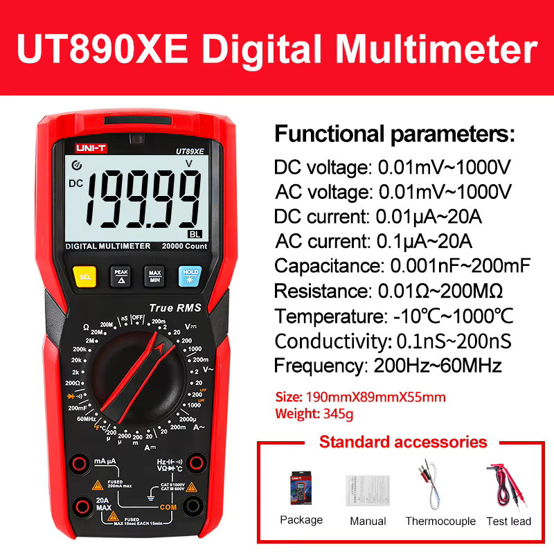 UNI-T Digitales Multimeter UT89XD Professioneller Elektrotester - Bild 5