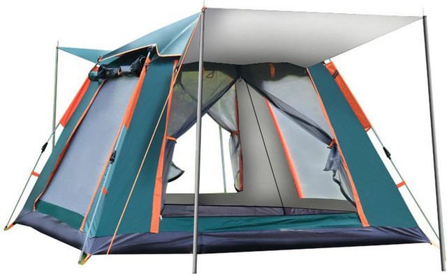 Binchi Outdoor Campingzelt mit Baldachin, sechseckiges Faltzelt mit UV-Schutz für 3–6 Personen, H x B x T: 140 x 215 x 215 cm - Bild 1