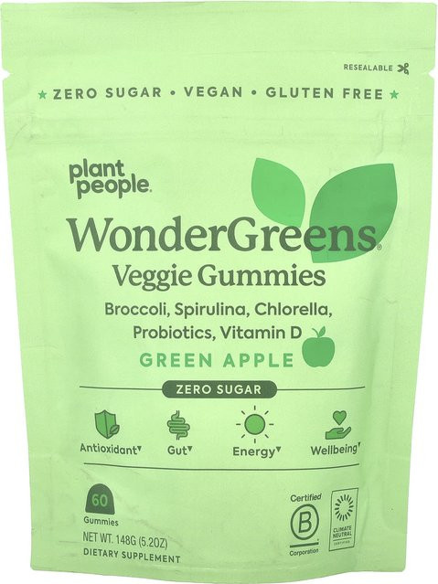 Plant People wonderGreens® vegetarische Gummibärchen grüner Apfel 148 g - Bild 1