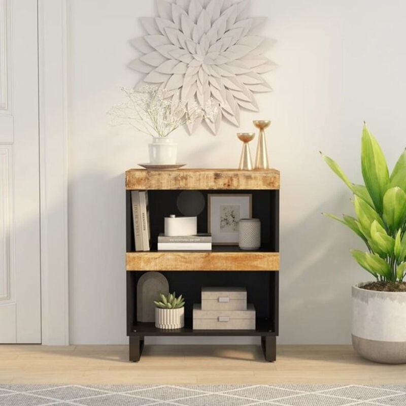 Beistellschrank aus Massivholz Mango von Vidaxl im Industrial Design, Farbe Braun/Natur, B/T/H: 60 x 33 x 75 cm - Bild 1
