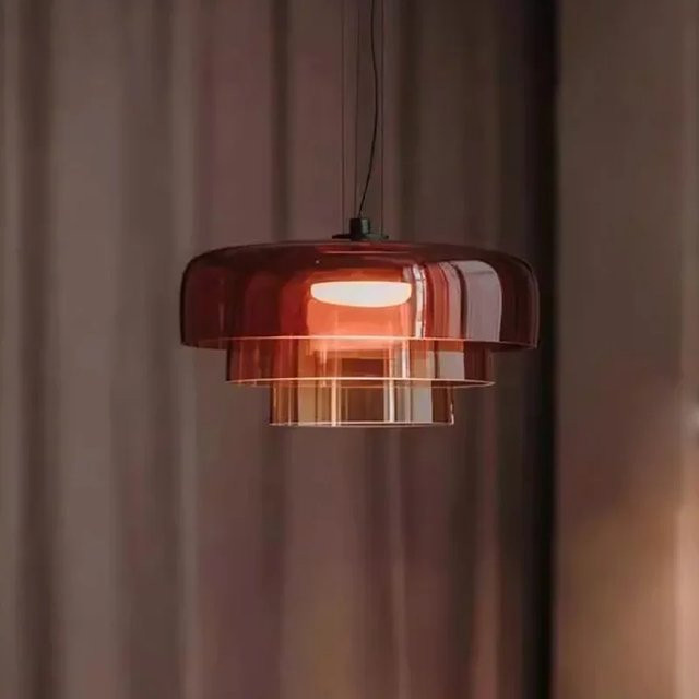 YANKE Nordic LED Glas Anhänger Lichter in Bunt im Industriestil mit E27 Fassung für Wohnzimmer und Esszimmer - Bild 1