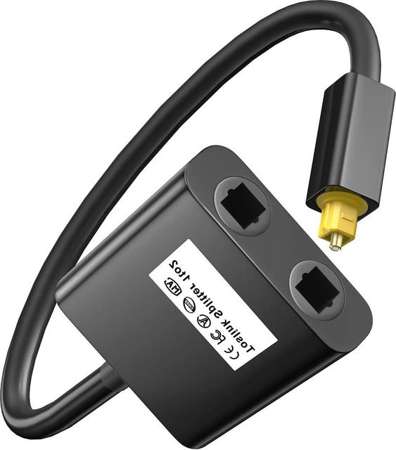 Liujyjc Optischer Toslink SPDIF Audio Splitter 1 Eingang auf 2 Ausgänge, Schwarz - Bild 1