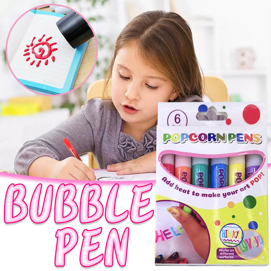 Diy Blase Popcorn Malstift 3D Kunstmarker für Kinder, 6 Farben, Bunt/Mehrfarbig, 60ml - Bild 2