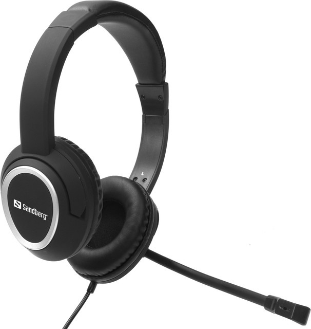 Sandberg MiniJack Chat Headset Schwarz Binaural Over-Ear mit 3,5 mm Klinkenanschluss - Bild 1