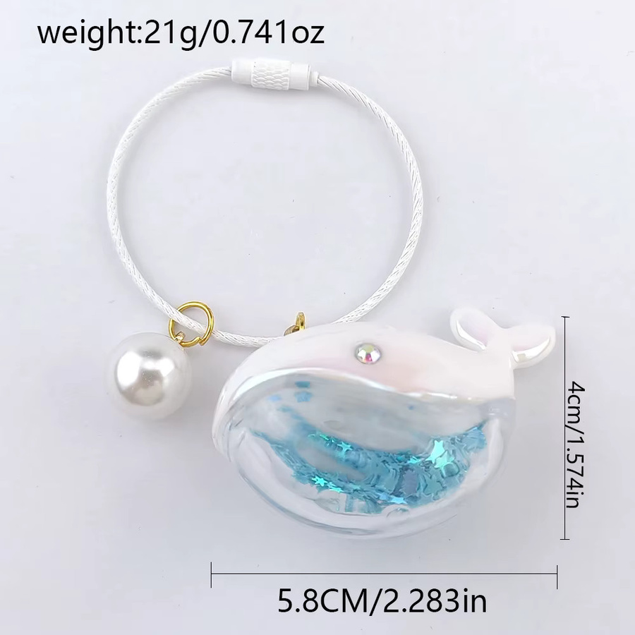 MINISO Schlüsselanhänger Delphin, Perle, rosa, Damen - Bild 1
