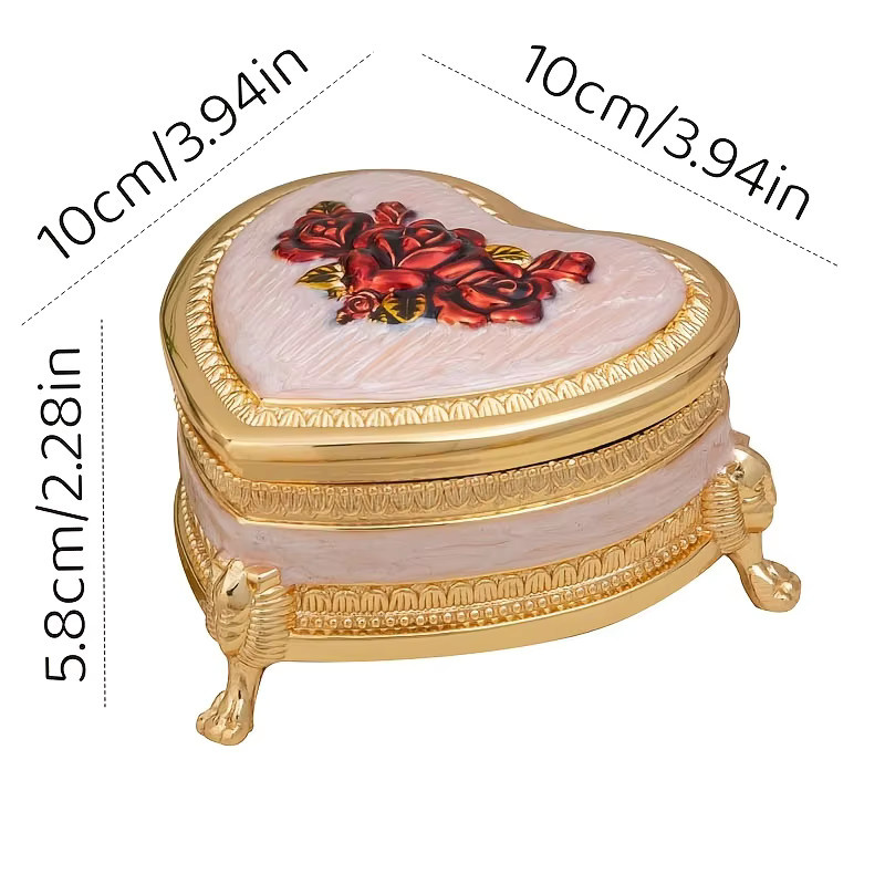 Kreative herzförmige Schmuckschatulle in Gold als hochwertige Aufbewahrungsbox und Hochzeitsgeschenkbox - Bild 2