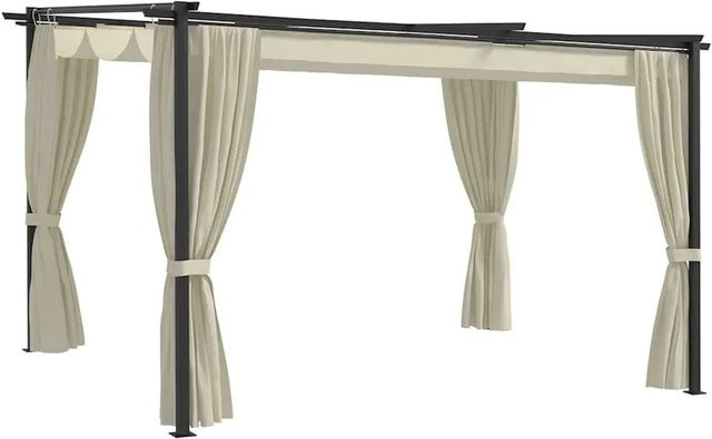 vidaXL Pavillon in Beige mit Fenster aus Stahl und Polyester B/T: 400 x 300 cm, Höhe: 230 cm - Bild 1