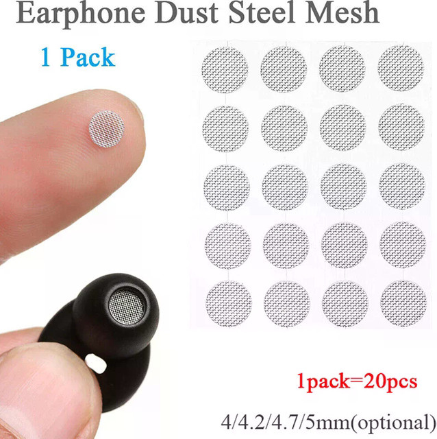 20 Stück Staubdichte Kopfhörer Netzwerk Stahlgeflecht Zubehör DIY in Silber (4 mm, 4,2 mm, 4,7 mm, 5 mm) - Bild 1