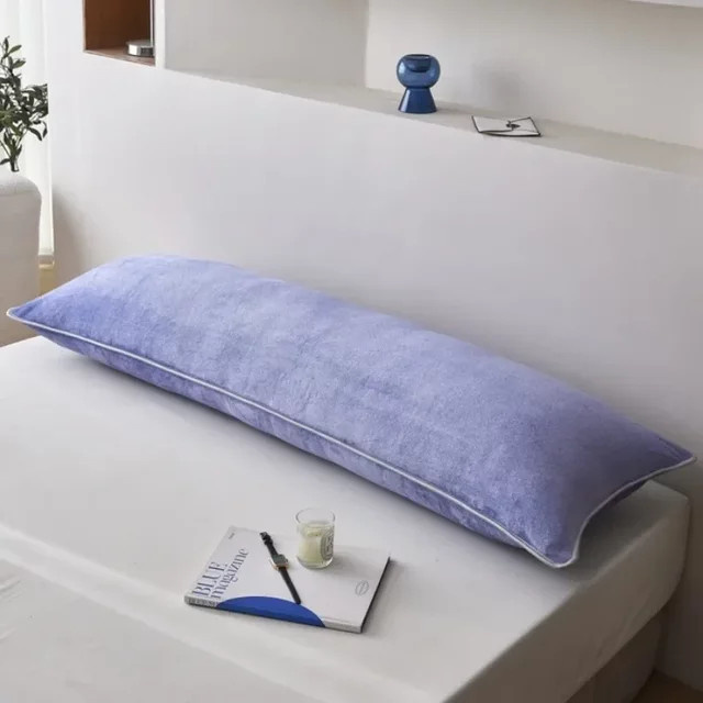 Doppelter langer Kissenbezug aus Milchfleece in Blau für den Winter - Bild 1