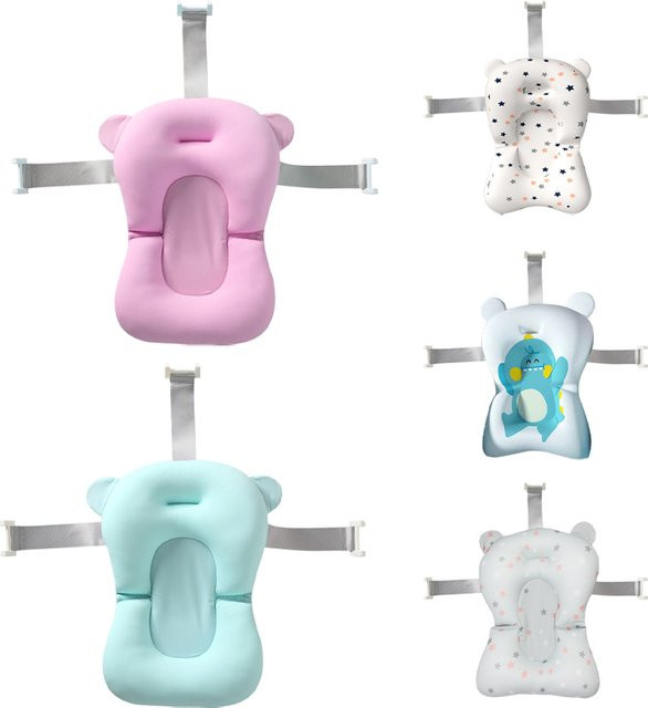 Rutschfestes Neugeborenen-Badesitzkissen in Weiß für Babys von 0-12 Monaten mit Liegestützeffekt - Bild 1