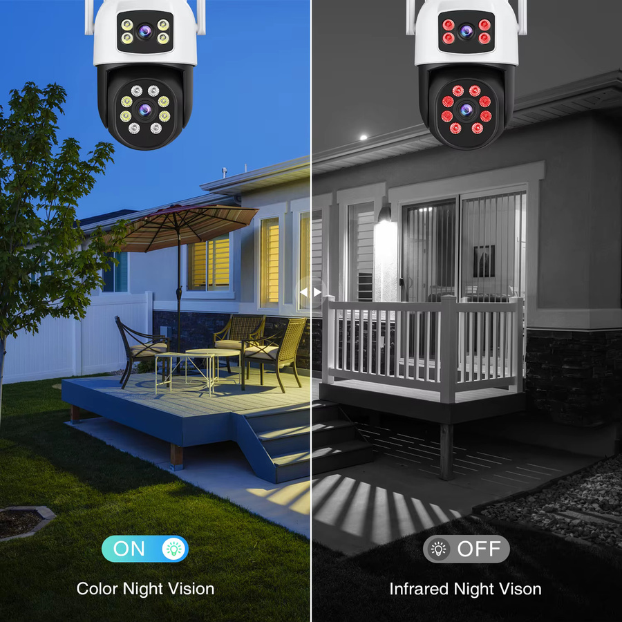 Besder 8MP IP Kamera mit 4K Dual-Linse, Outdoor WiFi 5GHz Überwachungskamera mit Auto-Tracking und Nachtsicht in Weiß - Bild 3