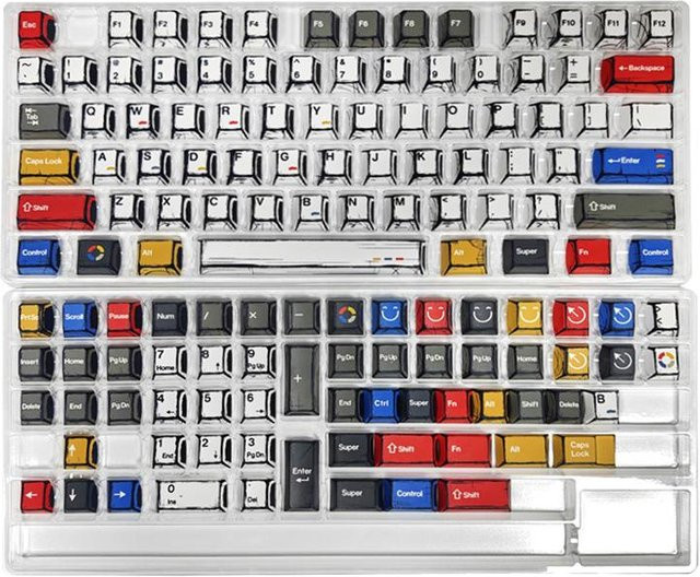 Gundam Anime Tastenkappen im Manga-Stil aus PBT Material, 136 Tasten, Multicolor - Bild 1