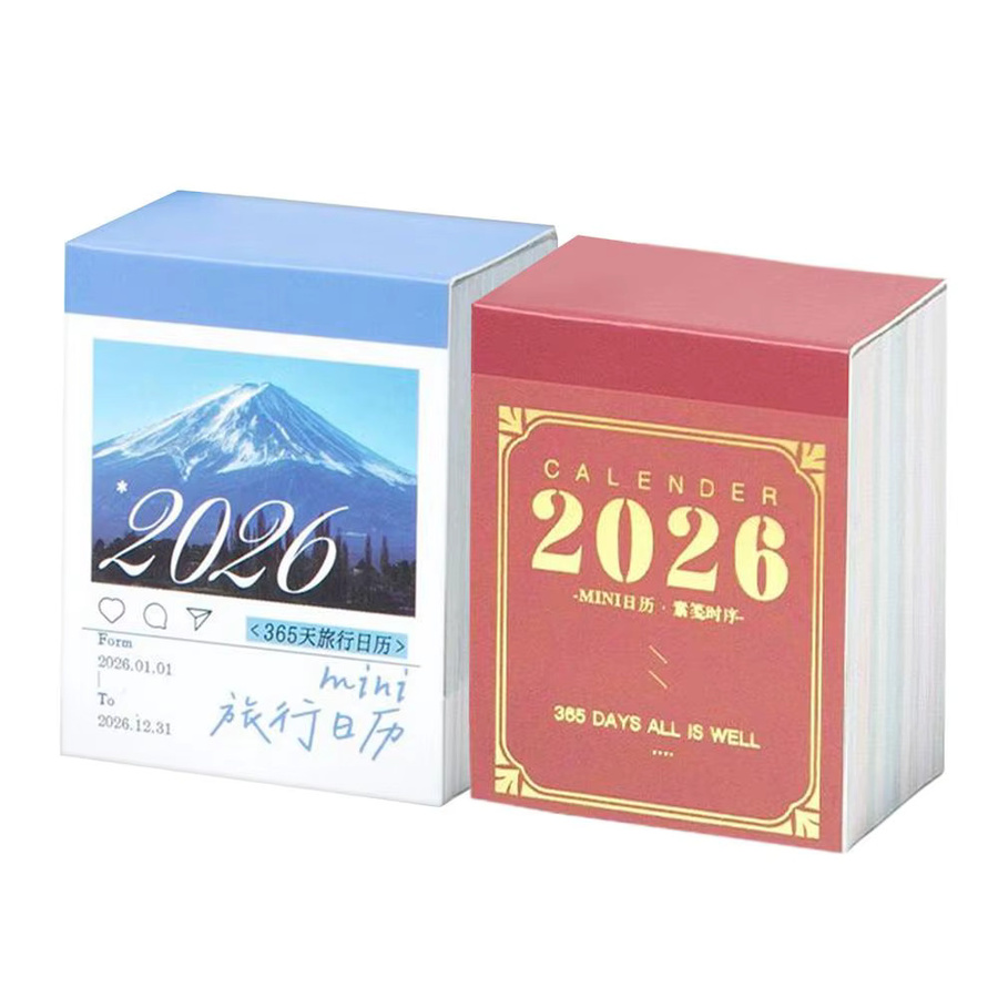 2026 Mini-Tageskalender zum Abreißen in Rot als Schreibtischplaner für Zuhause, Schule und Reisen - Bild 3