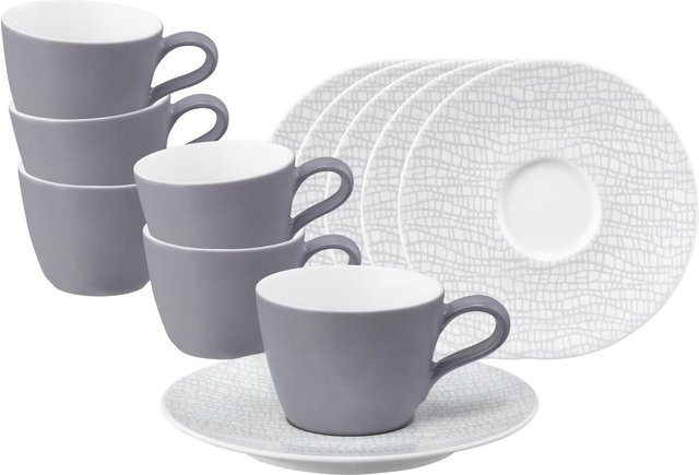 Seltmann Weiden Espressotassen mit Untertassen Life Fashion Grau 6er Set 90 ml - Bild 1