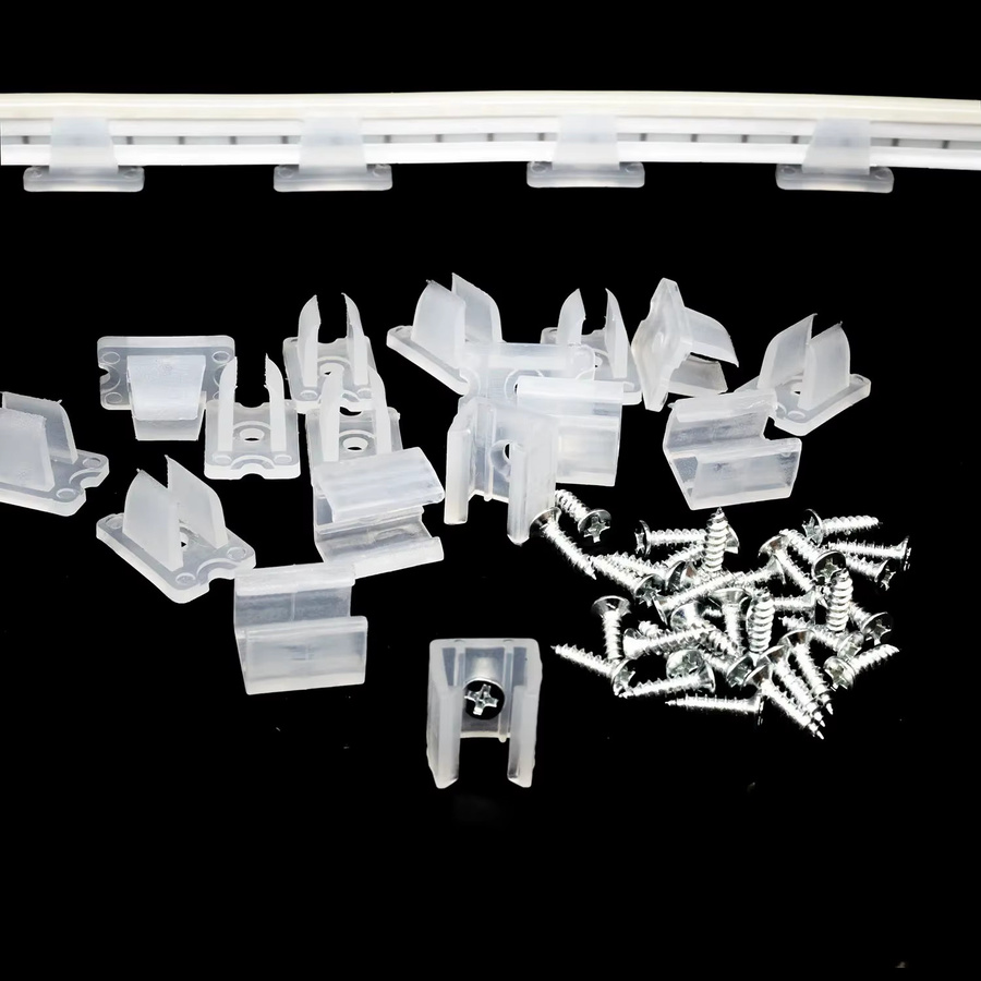 Transparente LED Streifen Fix Clips Halterungen mit Schrauben für 2835 Neon und COB Lichtbefestigung in 6mm, 8mm, 12mm und 15mm Breite - Bild 3