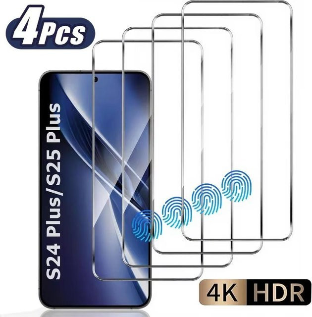 4 Stück HD Hartglas Displayschutzfolien für Samsung Galaxy S26 S25 S24 S23 S22 S21 S20 FE Ultra Plus in Transparent - Bild 1