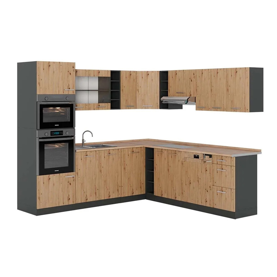 Vicco R-Line Eckküche modern in Artisan Eiche und Anthrazit B/T/H: 237 x 247 x 81,6 cm - Bild 2