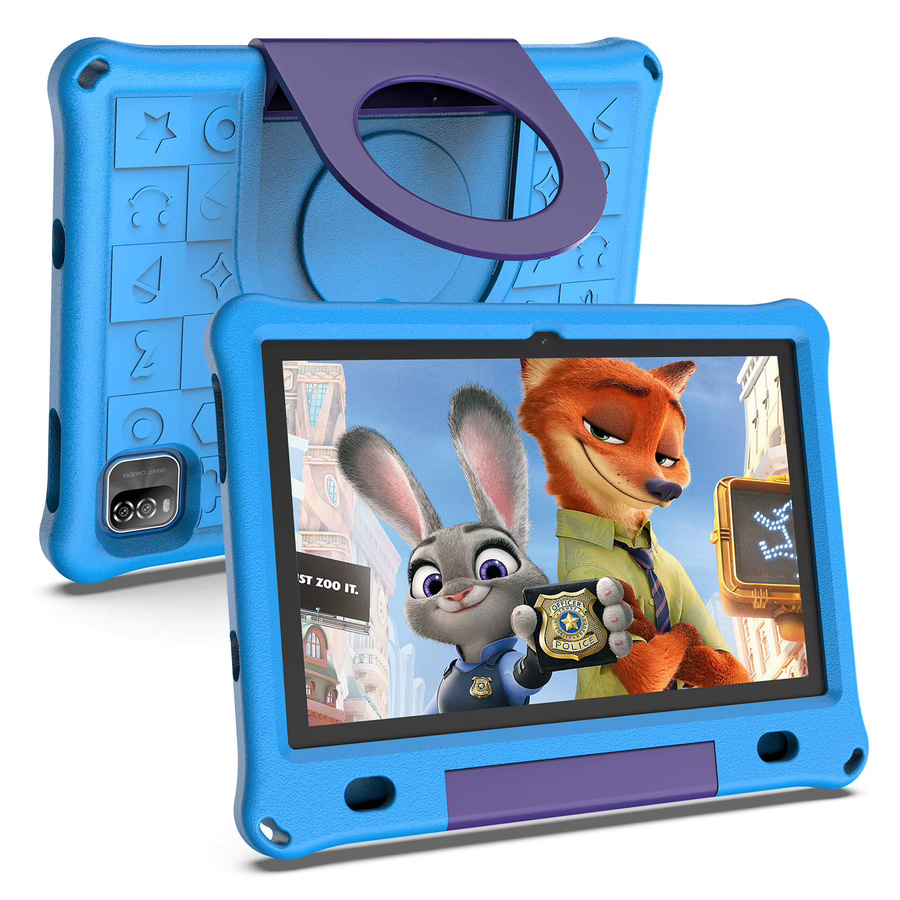 PRITOM Android-Tablet für Kinder mit 10,1 Zoll Display, Octa-Core, 64GB Speicher, Blau, inklusive Hülle und Elternkontrolle - Bild 1