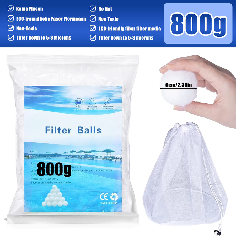800 g Pool-Filterkugeln in Weiß als Ersatz für 30 kg Filtersand für Sandfiltersysteme - Bild 2